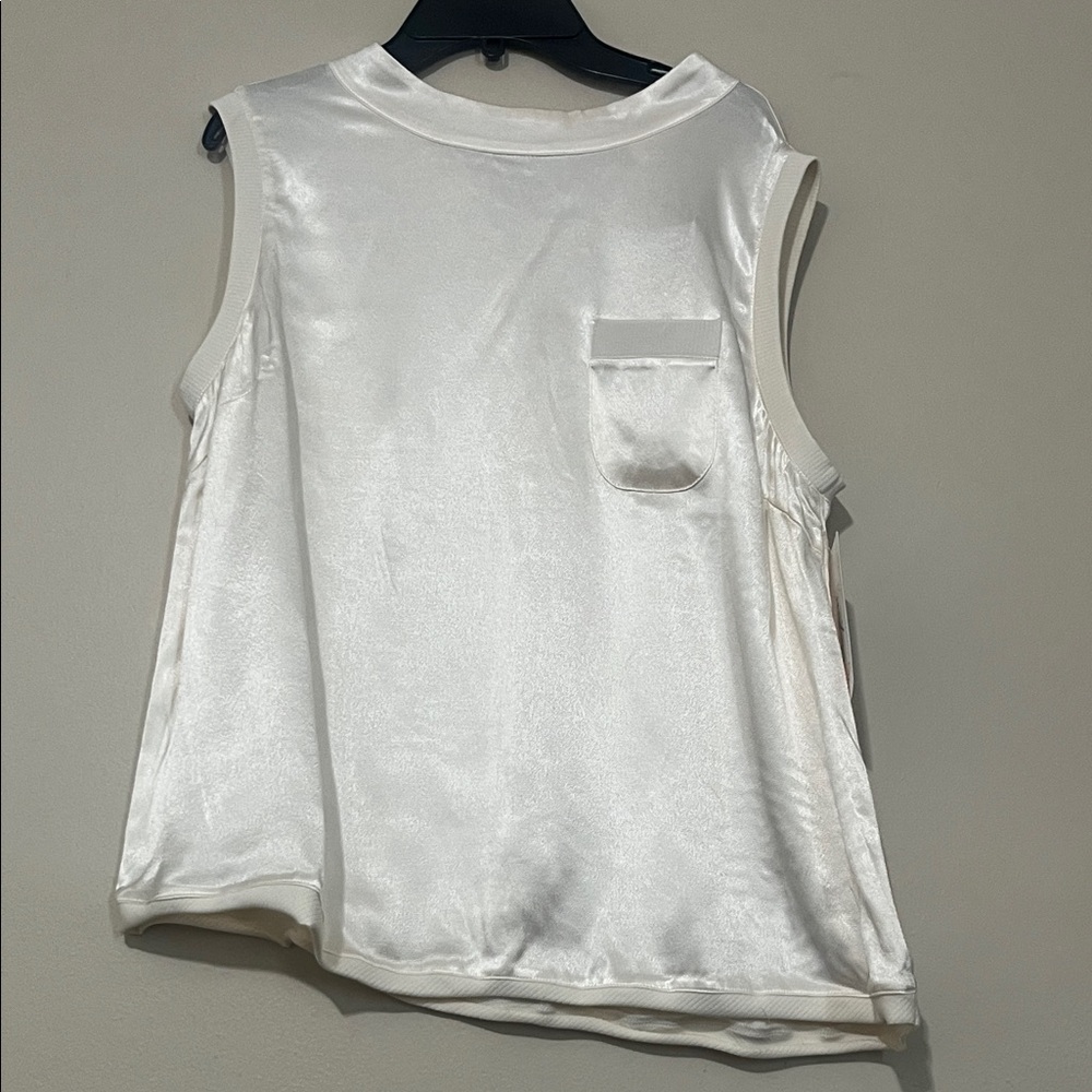 Fate Ivory Satin Muscle Tee